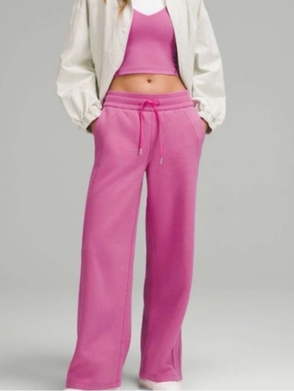 Lululemon pink wide leg scuba sweatpants
